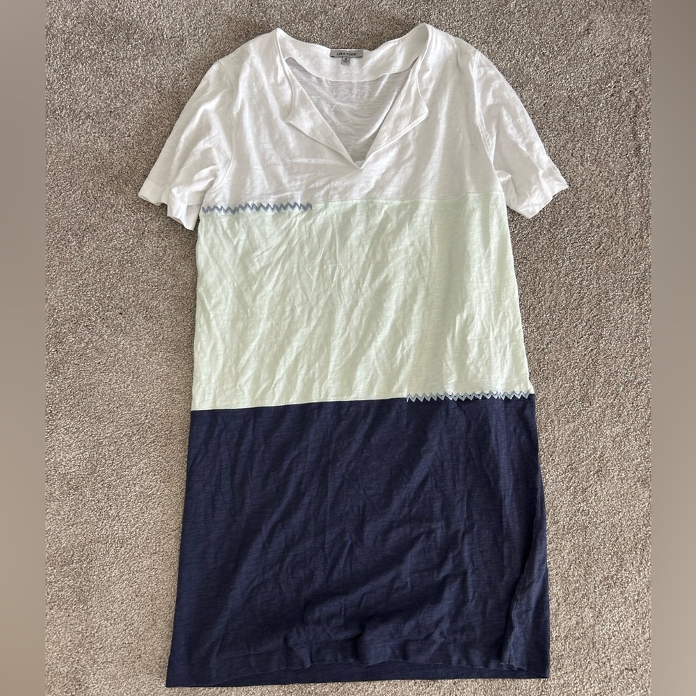 Lisa Todd color block 100% luxury Pima cotton size M